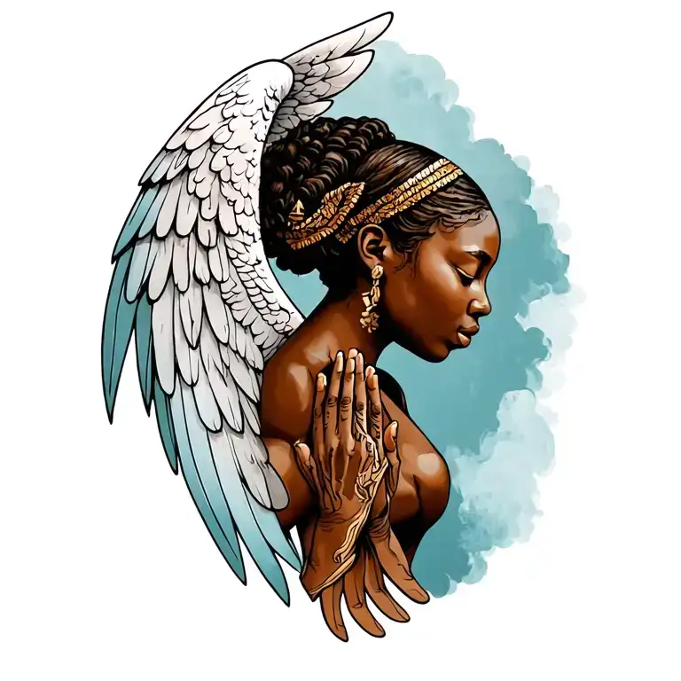 African Angels Pray Hands