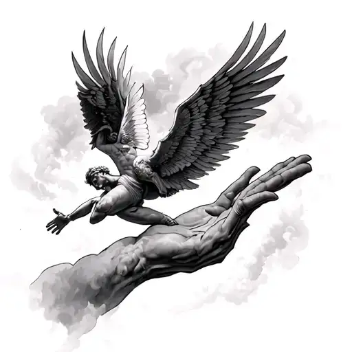 Icarus Flying Towards The Hand Of God