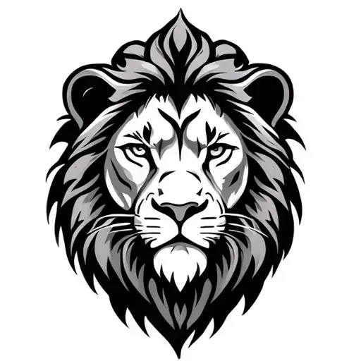 Simple Lion Head Fine Line