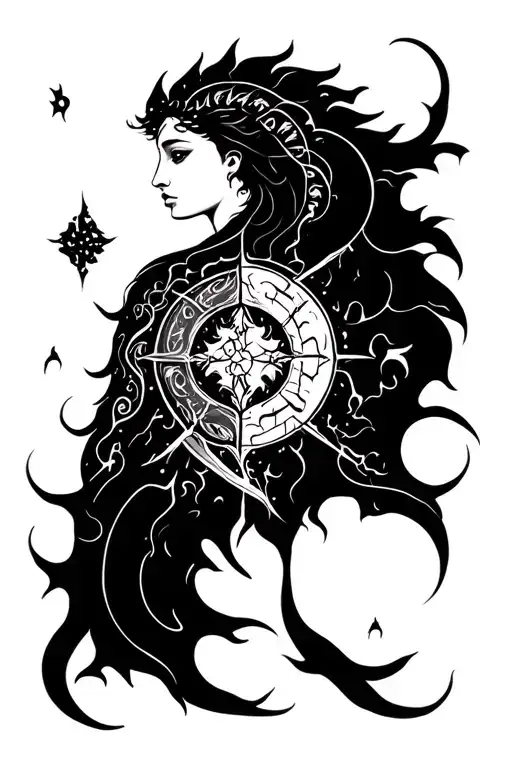 Pices Zodiac Back Tatoo Design