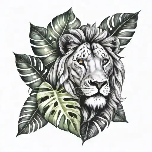 Lion Monstera Leaf