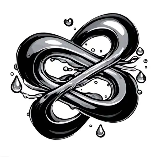 Two Drops Of Water Attached To Infinity Love