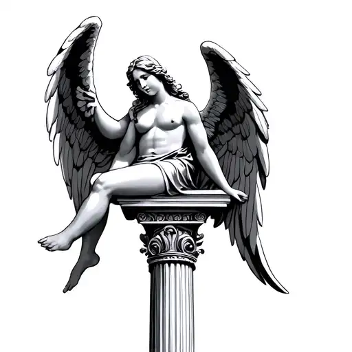 Angel Sits On The Pillar