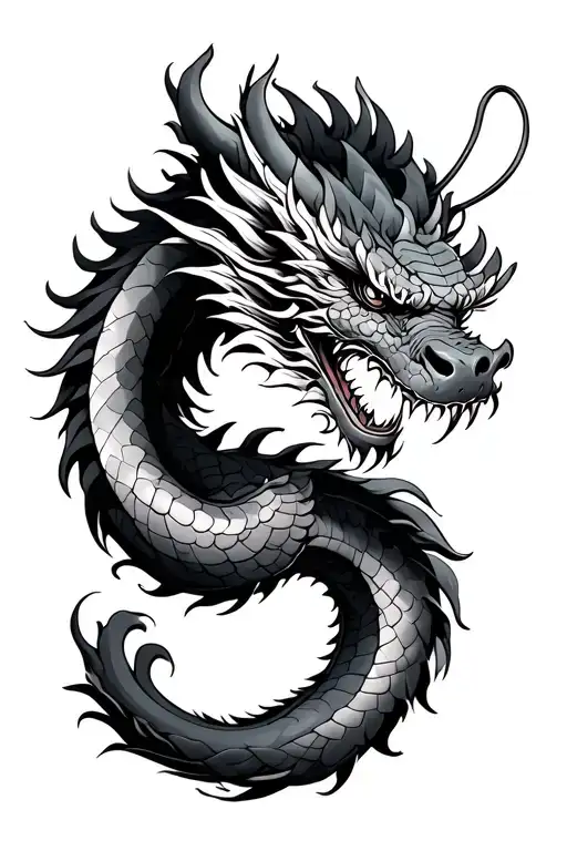Japanese Dragon Wrapped Around Arm