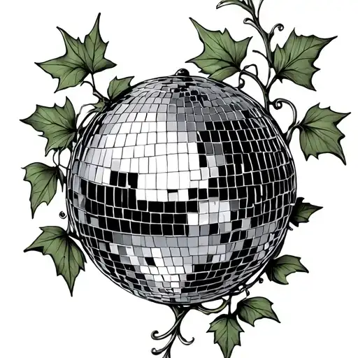 Small Ivy Plant Wrapping A Mirrorball