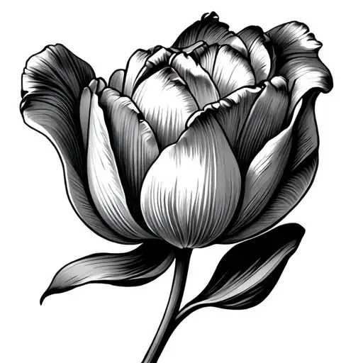 The Word Babcia As The Stem Of A Tulip Flower