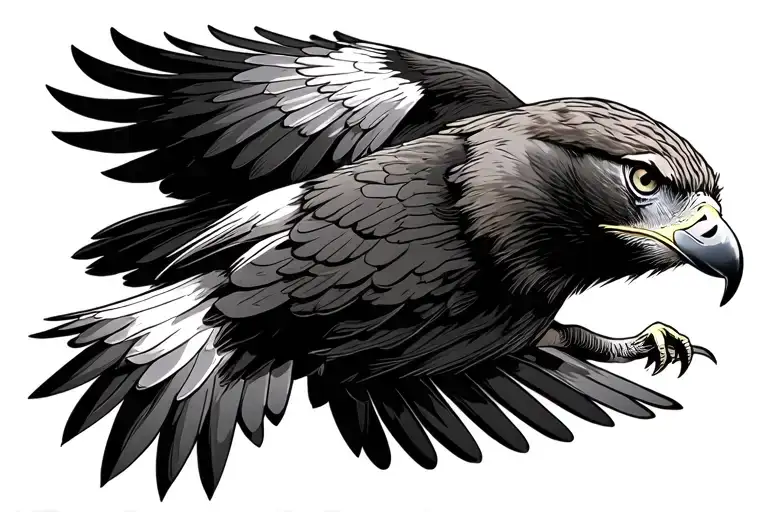 Hawk Flying And Looking