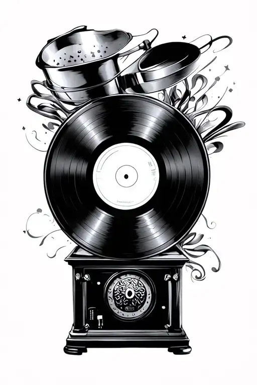 Grammerphone Vinyl Record Spinning