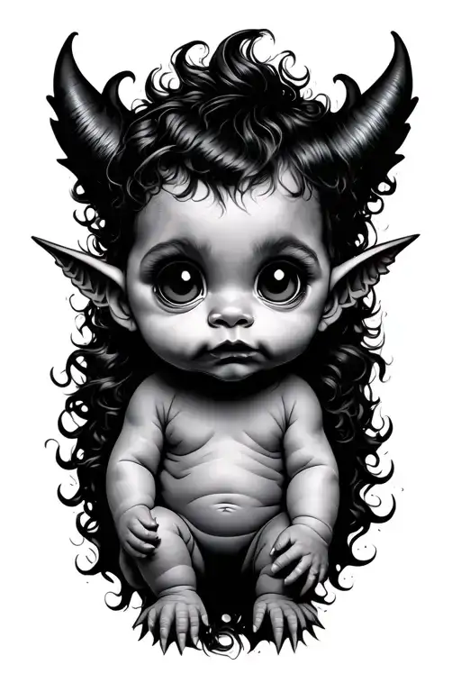 Cute Baby Monsters And Demons With Big Eyes All