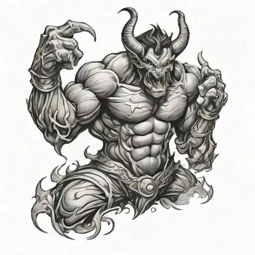 Muscular Male Demon Handsome