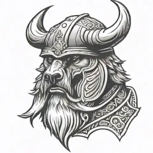 Viking Warrior Bear Head
