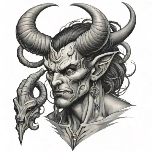 Male Demon Handsome Man Horns Long