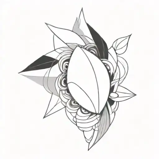 Cyberpunk Minimal Abstract Line Art Flower Cybernetic Alien