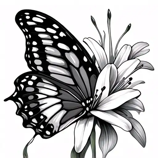 Butterfly And Lily