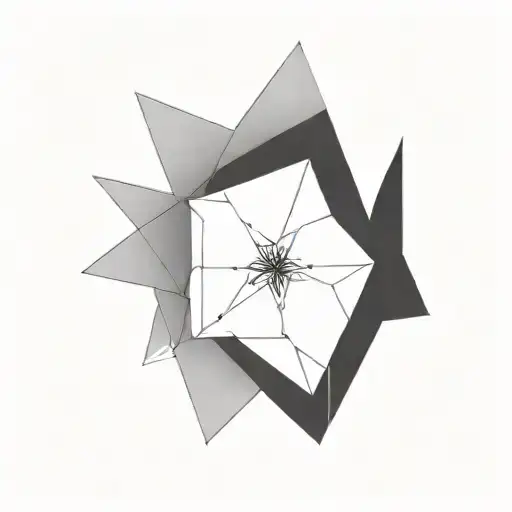 Cyberpunk Minimal Abstract Line Art Flower Cybernetic Alien Geometric Dark