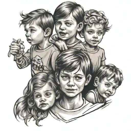 Three Kids With Momy