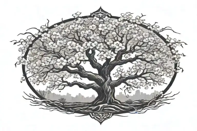 Cherry Tree No Ground Protecting Himself