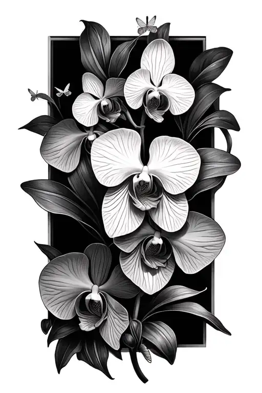 Orchid Flower With Buterflies