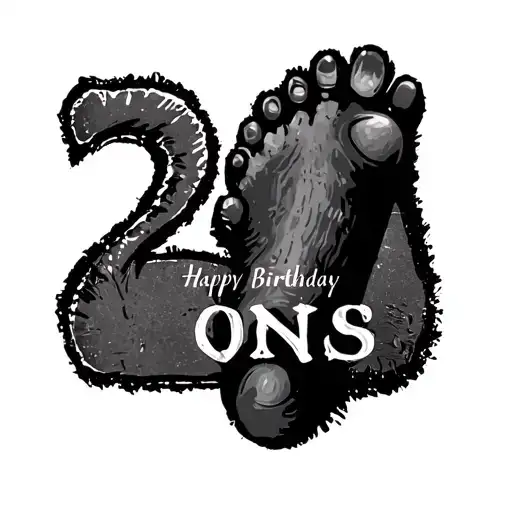 Sons Birthday In Roman Numerals With Foot Print