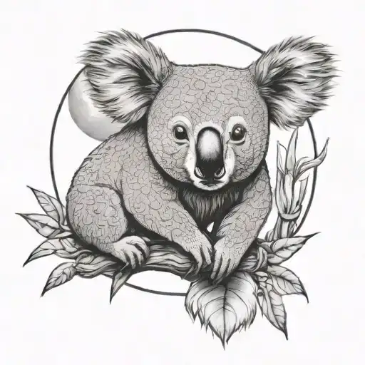 Koala And Wolf And Moon