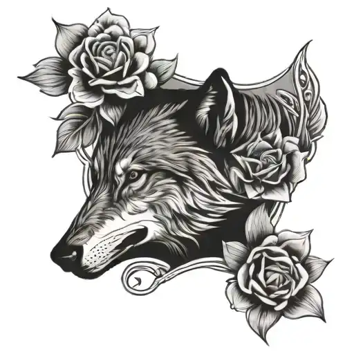 Wolf And Flower Of