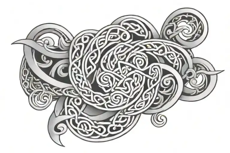 Celtic Band With Triskell Symbol Incorporated