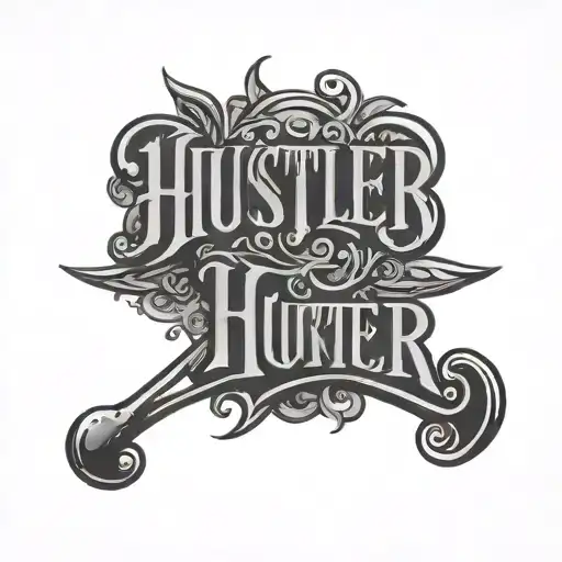 Hustler Blackwork Lettering