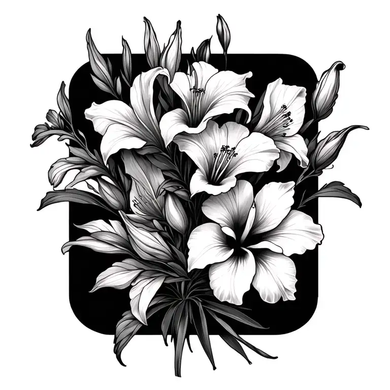 Gladiolus Lily And Hibiscus Flower Bouquet