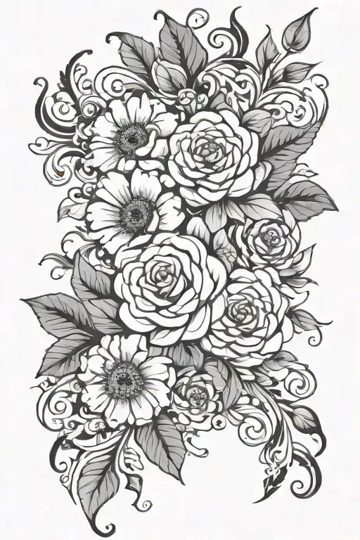 Floral Pattern Incorporating Elements