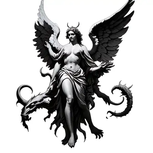 Angel Of Victory Over A Demon