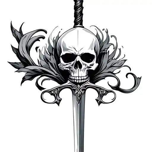 Skull And Sword Embedded