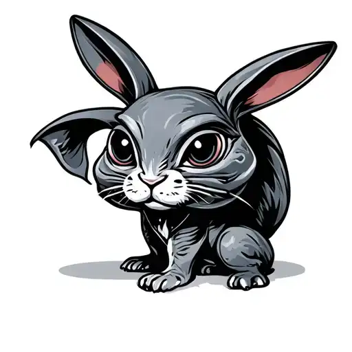 Logo Rabbit An Alien With Alien Eyes With Piercing