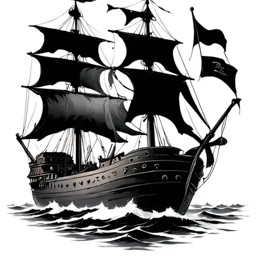 A Ship With A Roman Warrior