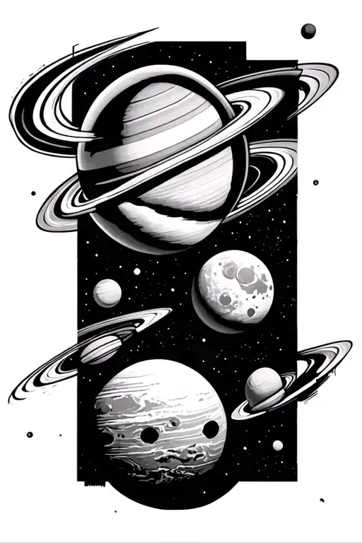 Saturn Pluto The Moon