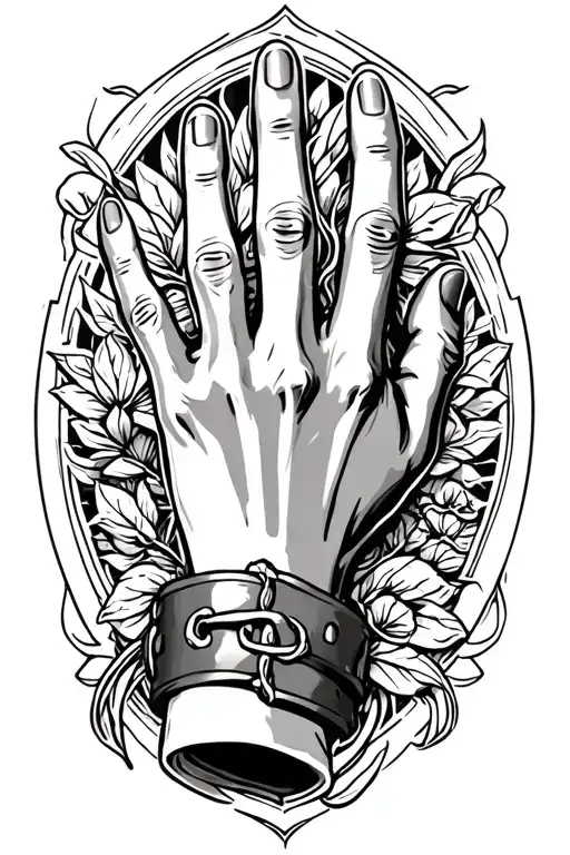 Tattoo Of A Hand With A Wrist Cuff