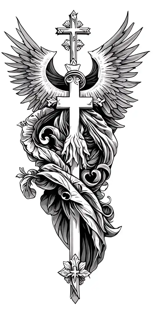 Roman Catholic Tattoo From Arm To Chest Tattoo Design