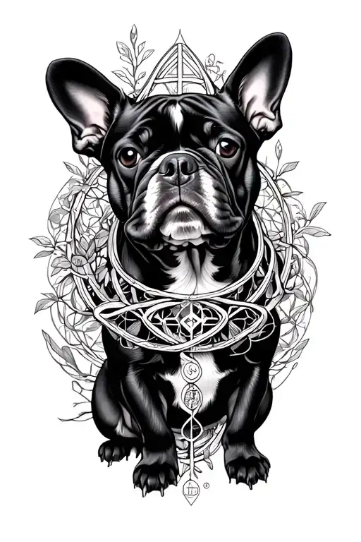 Alchemy Runes Aquarius Tree Of Life Dna French Bulldog Sleeve