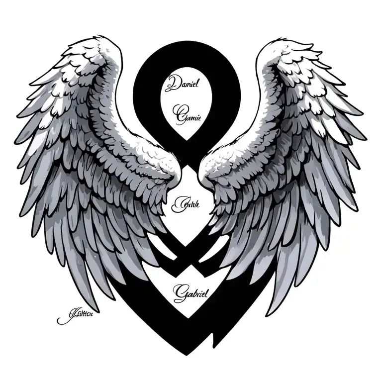 Angel Wings With Names Daniel And Gabriel