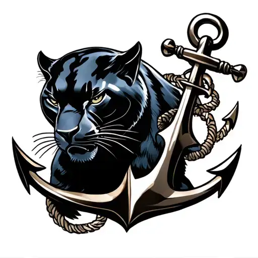 Black Panther And An Anchor Surrounded