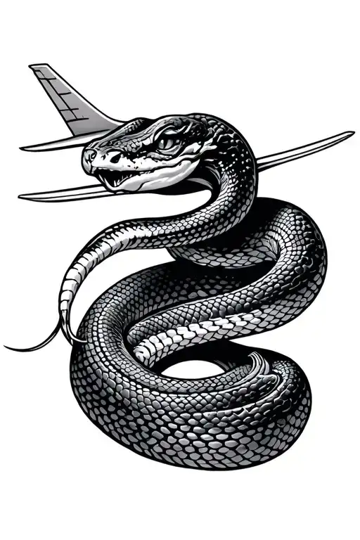 Snake Wrapping A Plane