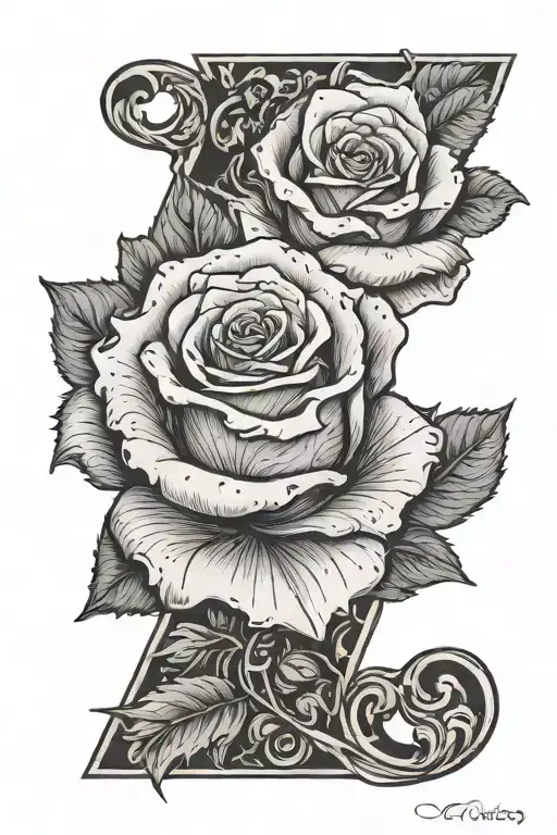 Romaine Numerals With A Rose