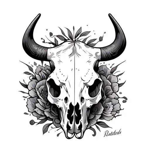 Cow Skull Tooled Leather Sleeve