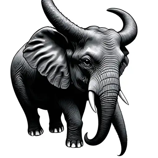 Elephant Mad Bull Face