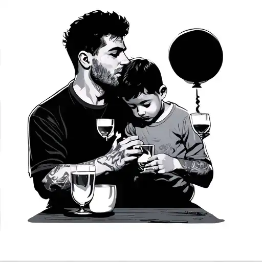 Man With Son Drinks Shadows Sincillo Small