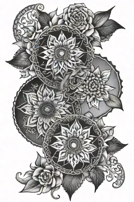 Flowers Love Mandala Moon 2 Children