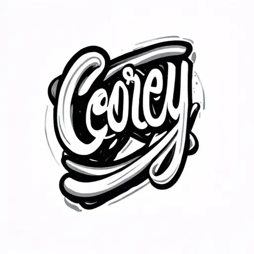 The Name Corey In Cursive Fine Line