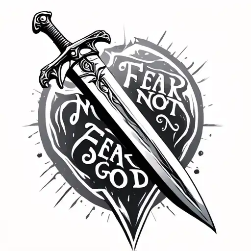 Add A Sword With The Phrase Fear Not Fear God On The Side Of The The Sword