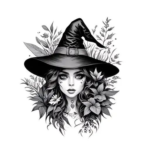 Witchy Linework Heavy With Plants