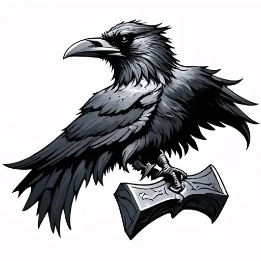Odin Ravens Thor Hammer