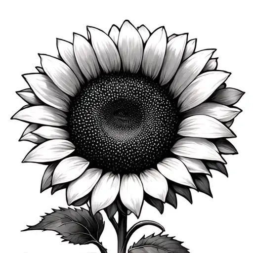Sunflower Black And White